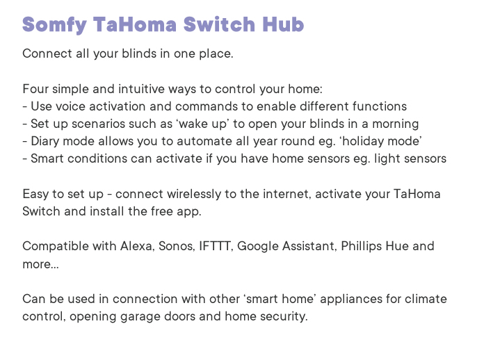 Somfy TaHoma Switch Hub - Motorised Blind Accessory - Image 6